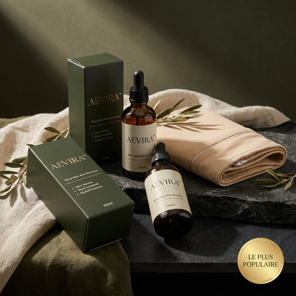 Kit Rituel Nocturne AEVIRA™ — Huile de Ricin + Wrap de Compression