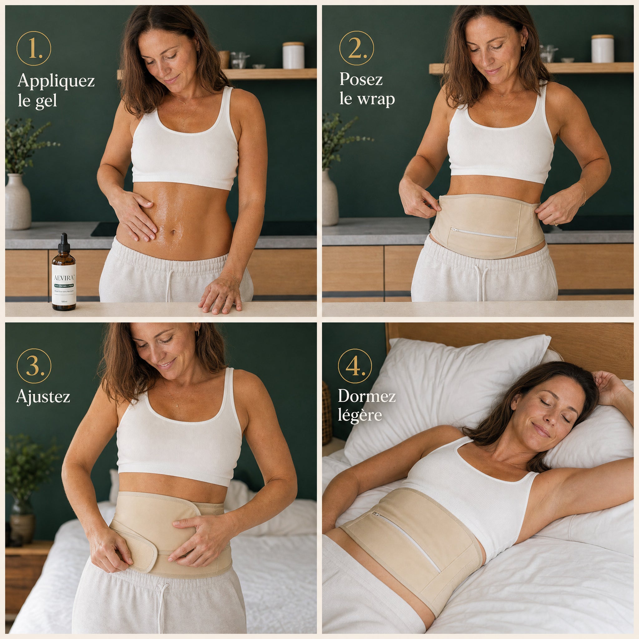 Kit Rituel Nocturne AEVIRA™ — Huile de Ricin + Wrap de Compression